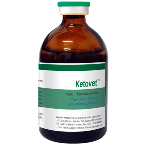ketovet 100 ml Ін'єкційний розчин Кетовет 100 (Кетопрофен) для ВРХ, коней та свиней