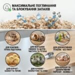 Органічна підстилка JELUDRY® (Німеччина) на вагу. Поглинання 800%, контроль запаху, без грибків та токсинів. Ідеально для котів, гризунів, птиці та поросят.